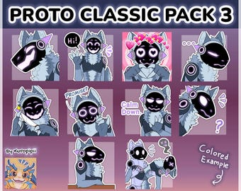 Digital Furry Protogen Sticker/ Emote Base Pack 3 Discord Telegram Stickers