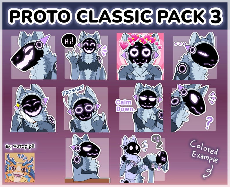 Digital Furry Protogen Sticker/ Emote Base Pack 3 Discord Telegram ...