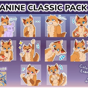 Digital Furry Canine Wolf Sticker/ Emote Base Pack 1 Discord Telegram Stickers