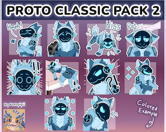 Digital Furry Protogen Sticker/ Emote Base Pack 2 Discord Telegram Stickers