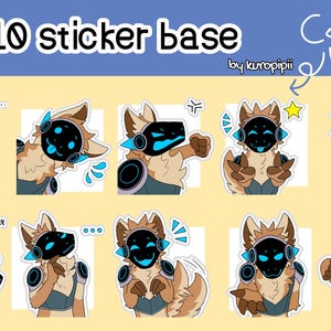 Pack d'autocollants protogènes 1 / base d'autocollants emotes Pack chien-loup extraterrestre robot protogène | Stickers numériques pour Telegram et Discord