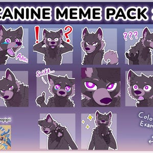 Digital Furry Canine Wolf Sticker/ Emote Base Meme Pack 1 Discord Telegram Stickers