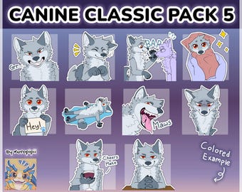 デジタルファーリー犬狼ステッカー/エモートベースパック5 Discord Telegramステッカー