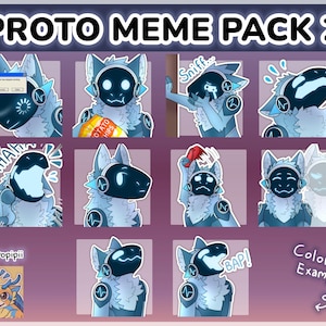 Digital Furry Protogen Sticker/ Emote Base Meme Pack 2 Discord Telegram-stickers