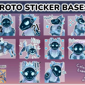 Digital Furry Protogen Sticker/ Emote Base Pack 2 Discord Telegram Stickers