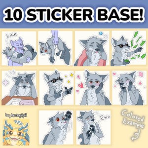 Canine Pack 4 | Sticker Bases /emotes sticker bases Pack wolf fox dog | Digital Stickers for Telegram & Discord