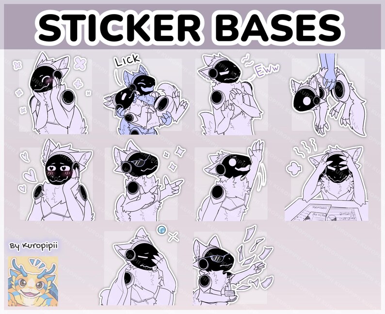 Digital Furry Protogen Sticker/ Emote Base Pack 4 Discord Telegram ...