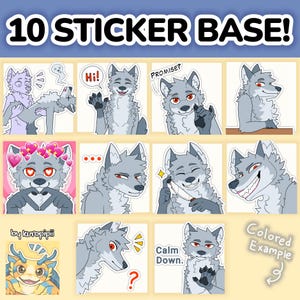 Canine Pack 3 | Sticker Bases /emotes sticker bases Pack wolf fox dog | Digital Stickers for Telegram & Discord