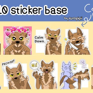 Stickerpakket hond 3 /emotes sticker basispakket wolf vos hond | Digitale stickers voor Telegram en Discord