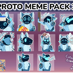 Digital Furry Protogen Sticker/ Emote Base Meme Pack 2 Discord Telegram Stickers