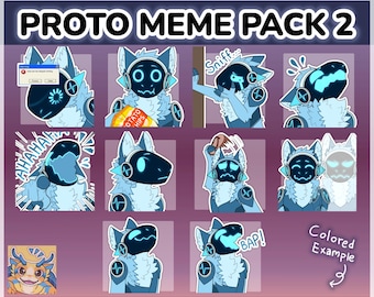 Digital Furry Protogen Sticker/ Emote Base Meme Pack 2 Discord Telegram Stickers