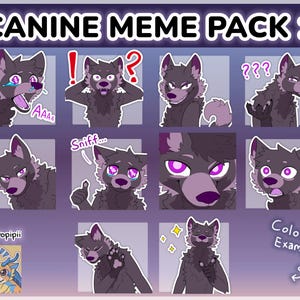 Digital Furry Canine Wolf Sticker/ Emote Base Meme Pack 1 Discord Telegram Stickers