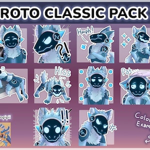 Digitale harige prototypesticker/emote-basispakket 2 Discord-telegramstickers