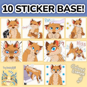 Canine Pack 2 | Sticker Bases /emotes sticker bases Pack wolf fox dog | Digital Stickers for Telegram & Discord