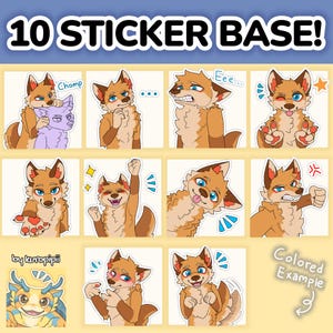 Canine Pack 1 | Sticker Bases /emotes sticker bases Pack wolf fox dog | Digital Stickers for Telegram & Discord