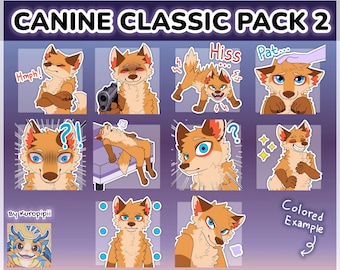 デジタルファーリー犬狼ステッカー/エモートベースパック2 Discord Telegramステッカー