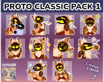 Digital Furry Protogen Sticker/ Emote Base Pack 1 Discord Telegram Stickers