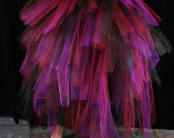 Massive Empress burlesque tie on bustle costume wine purple black carnival cancan dance --One Size XS-XL--Enchanted