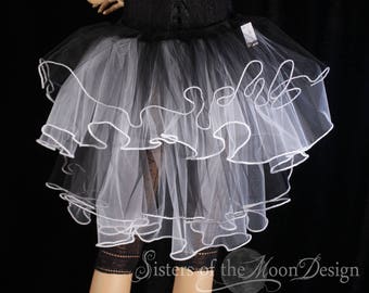 Cravatta nastro cintura Bustle bianco nero su burlesque rifilato ballerino halloween costume da ballo indossare carnevale - Tutte le taglie - SIstersEnchanted