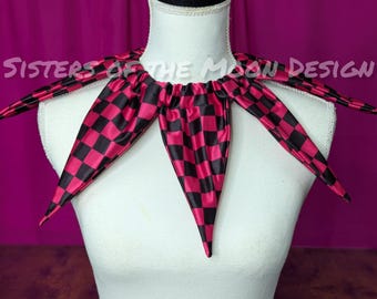 Black & Pink Pointed Jester Collar Clown Neck piece Jestercore Clowncore pierrot collar cosplay halloween costume - SistersEnchanted