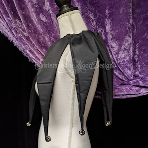 Black Pointed Jingle Bell Clown Collar Jester Neck Piece Elastic Neck ...