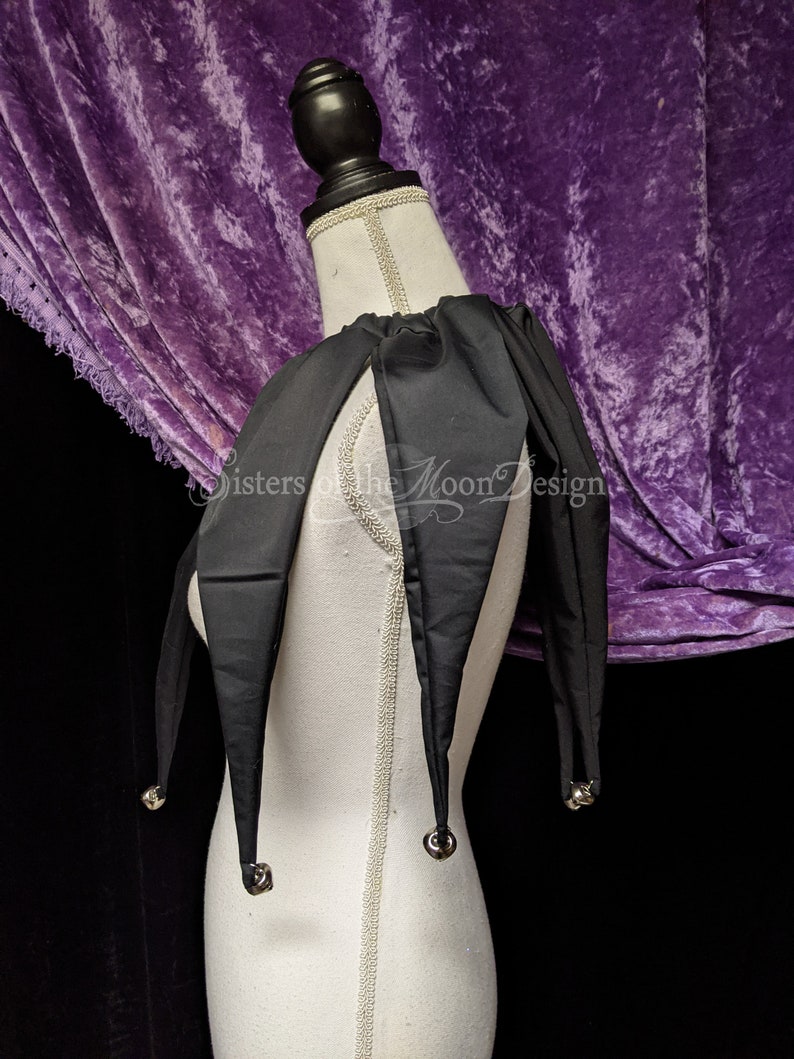 Black Pointed Jingle Bell Clown Collar Jester Neck Piece Etsy