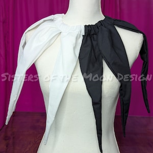 Clowncore Half & Half Pointed Jester Collar Custom Zweifarbiger Clown Kragen Halsstück elastisch Alternating Pierrot Cosplay Halloween Kostüm