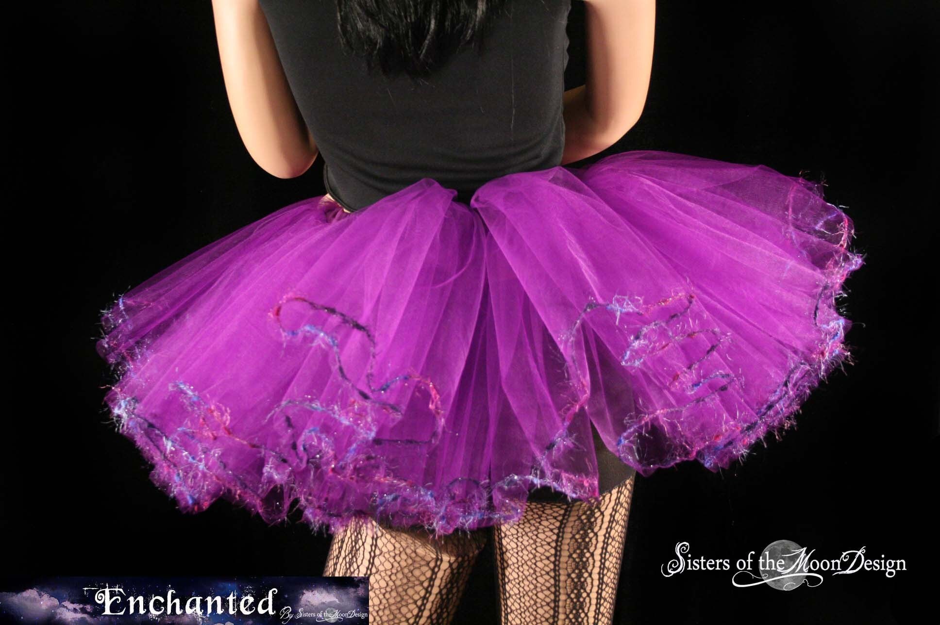 Tutu Purple trimmed Fairy Adult rave skirt costume bridal | Etsy