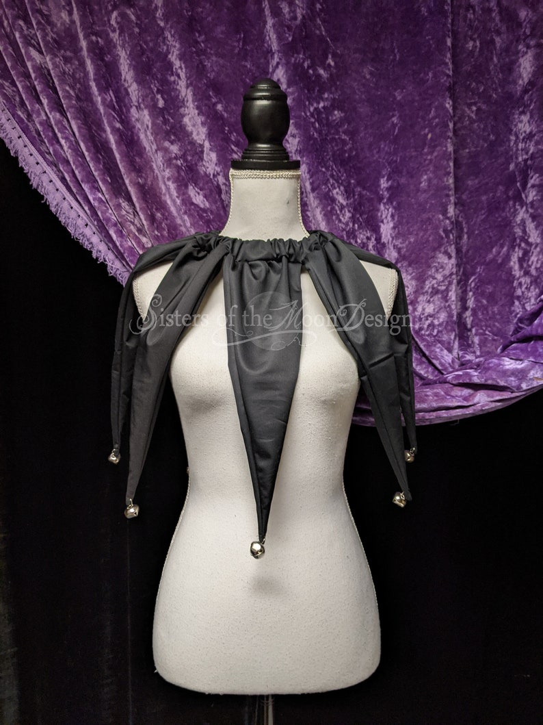 Black Pointed Jingle Bell Clown Collar Jester Neck Piece Etsy