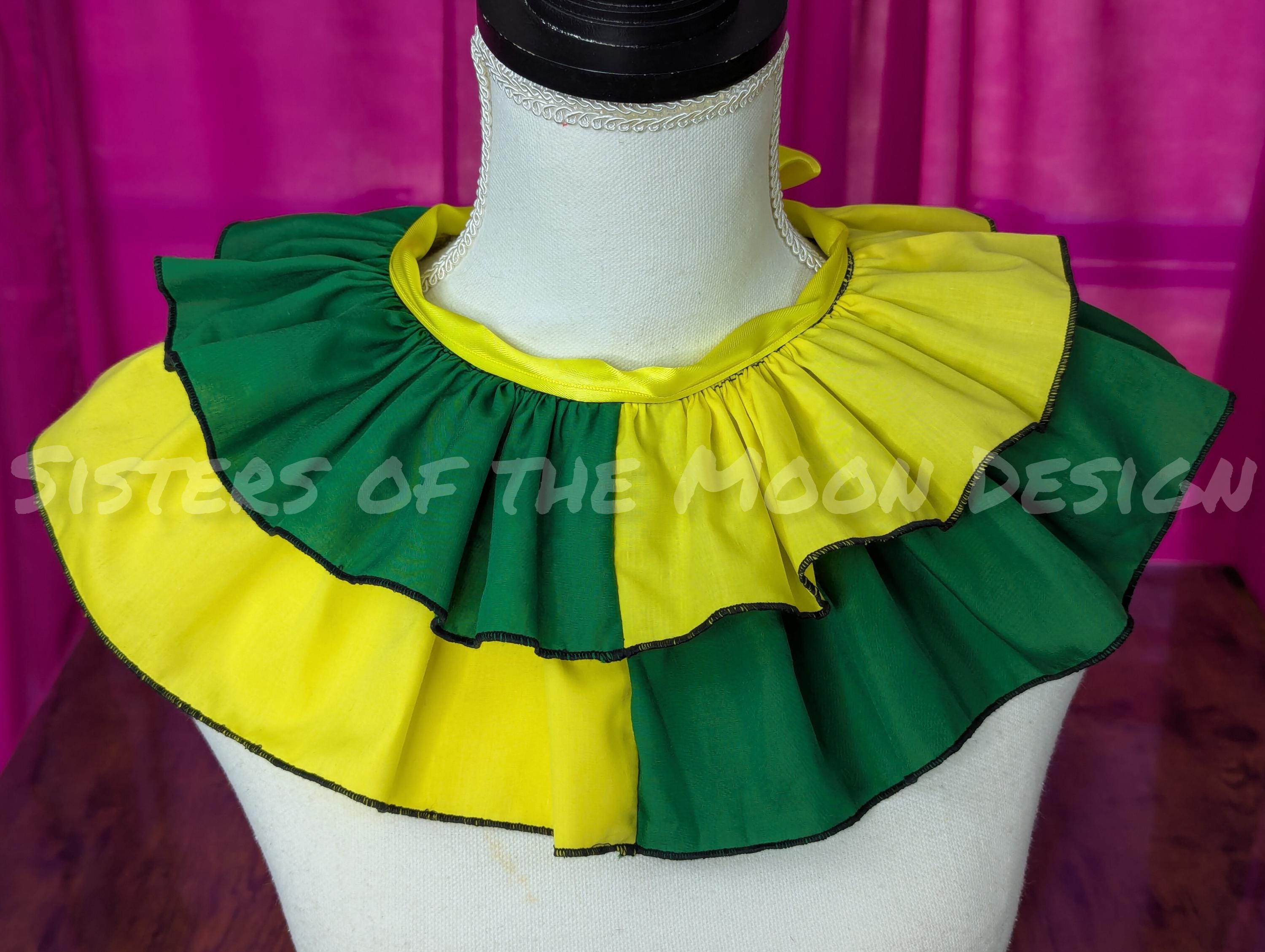 Sanfly Mesh Puff Collar Tulle Fluffy Ruffle Fake Collar Layered Mesh Small Neck Ruff Lace-up Decorative Clown Choker Wrap Cosplay Costume