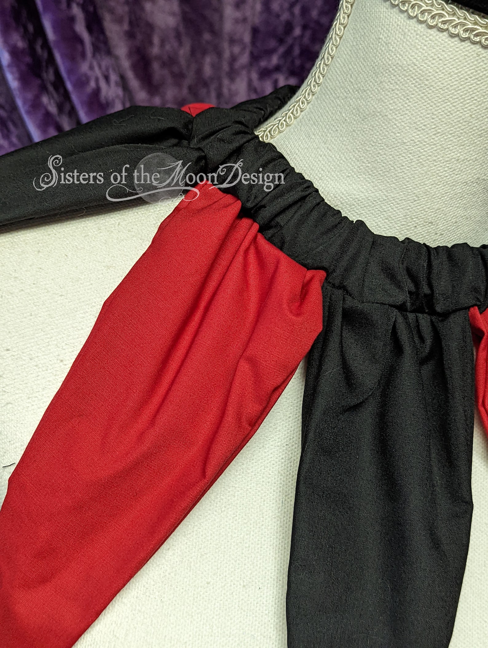 Black & Red Pointed Clown Collar Jester Neck Piece Elastic - Etsy