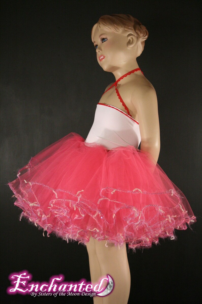 Pretty in Pink trimmed dance tutu skirt Child 2T6T Extra Etsy