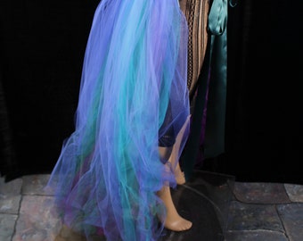 Peacock bustle Floor length Half Skirt burlesque ribbon tie on adult costume butterfly wedding bridal show girl halloween cosplay