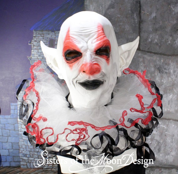 White Black Red Tulle Neck Collar Neck Ruff Lace Ribbon Trim Harlequin Clown Cosplay Gothic Halloween Costume Ruffles Sistersenchanted Etsy UK