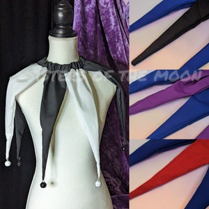 Custom Two color pointed clown collar jester Neck piece elastic Alternating neck pierrot clowncore clown cosplay halloween costume kidcore