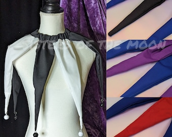 Custom Two color pointed clown collar jester Neck piece elastic Alternating neck pierrot collar clown cosplay halloween costume