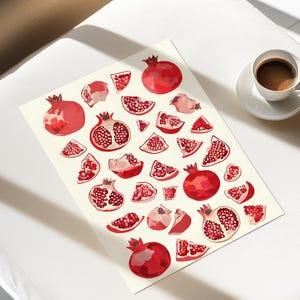 pomegranate print | wall art | fruit poster | print | wall poster art | wall print aesthetic | kitchen print