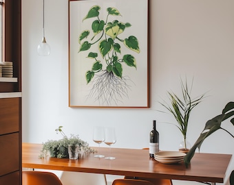 pathos print | plant wall art | plant posters | leaf prints | botanical art | gift for plant lover | plant aesthetic
