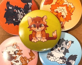Bottoni Chibi da 32 mm di Warrior Cat