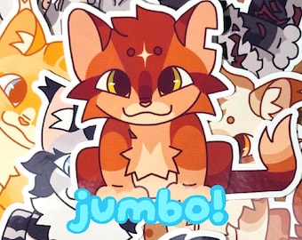 Pegatinas chibi gigantes de 3,5 pulgadas de los Gatos Guerreros
