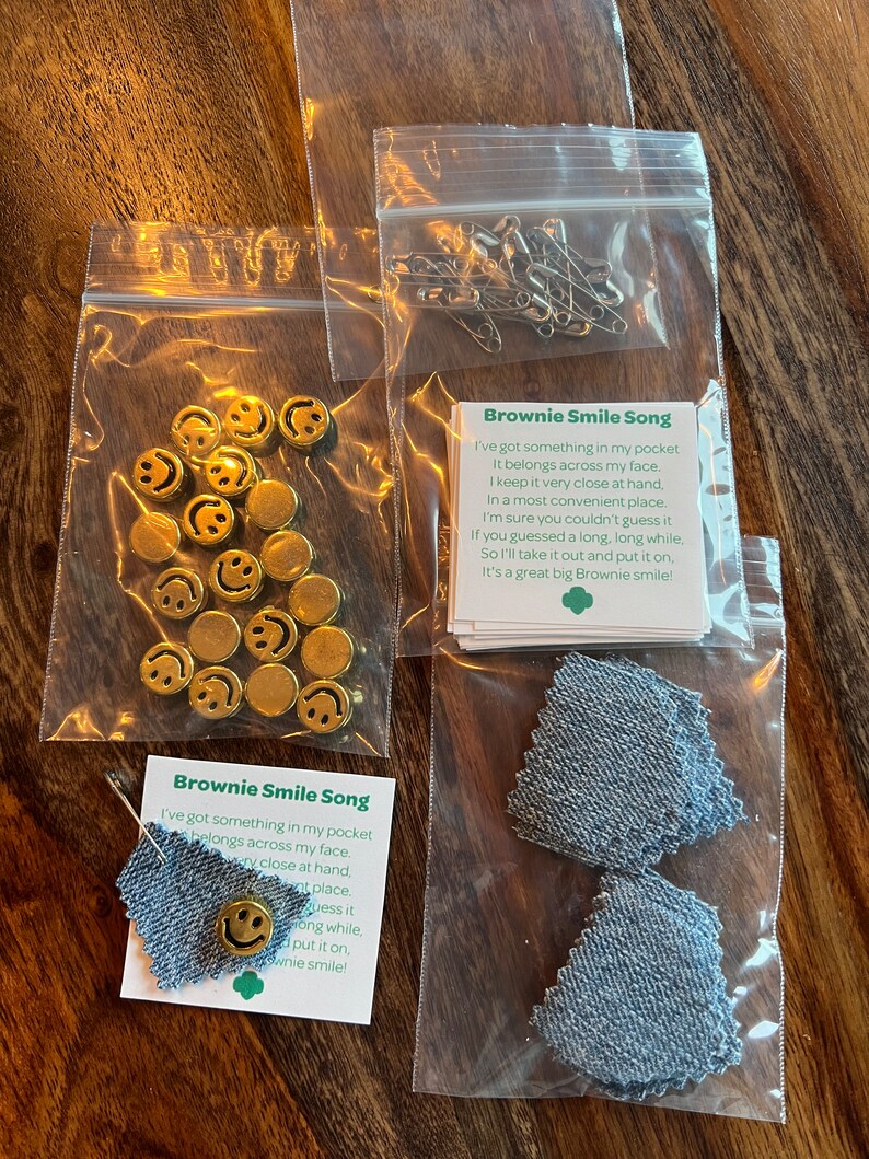 SWAP KIT Girl Scout Swaps Brownie Smile Song Set of 20 Etsy