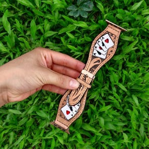 Bracelet de montre en cuir repoussé pour cartes de 45 mm pour Apple