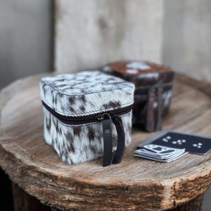 Luxury Leather Small Cowhide Jewelry Box