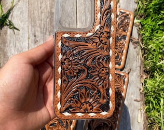 Plain Sunflowers Leather iPhone Case