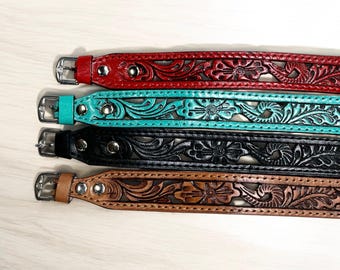 Bandas para sombreros de cuero repujado