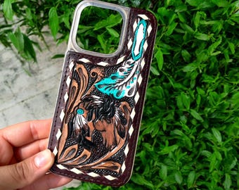 Horse Feathers Tooled Leather iPhone Case