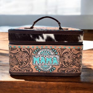 Mama Tooled Leather Cowhide Jewelry Box