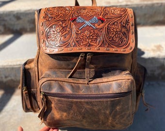 Conceal Case Rustic Leather Backpack - Tactical Luxury