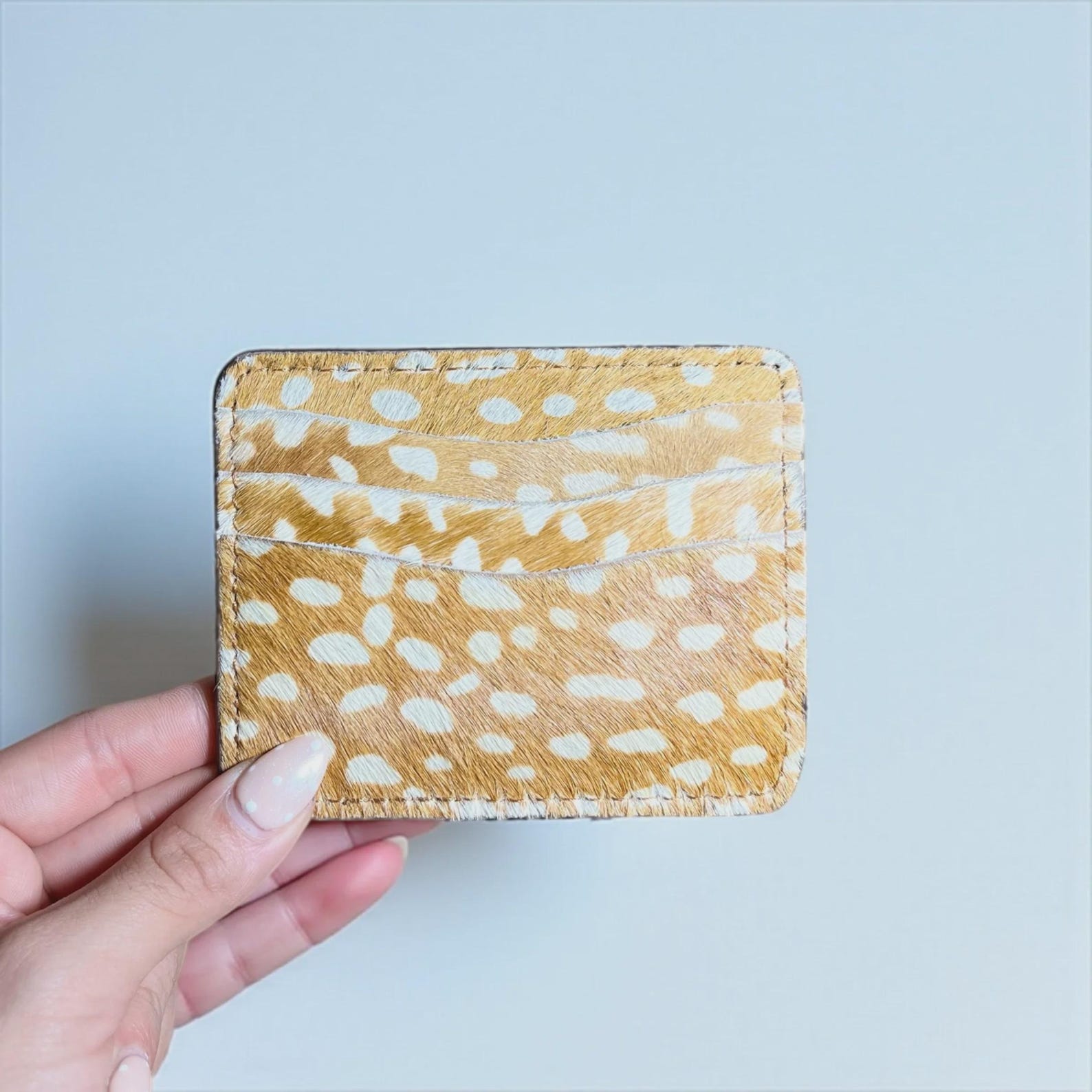 Porte-cartes en cuir de vachette imprimé chevreuil sur Etsy