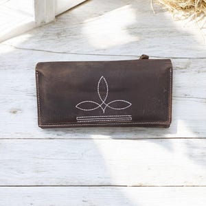 Cartera de cuero rústico Bootstitch - Estilo Western